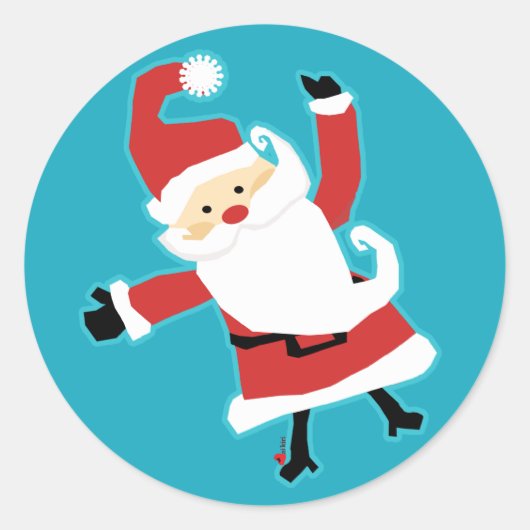 かわいいサンタ ラウンドシール (正面)