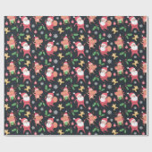 かわいいサンタ ラッピングペーパー (フラット)