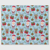 かわいいサンタ ラッピングペーパー (フラット)