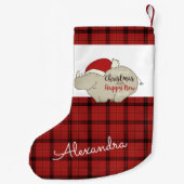 かわいいサンタ・リノ スモールクリスマスストッキング (裏面)