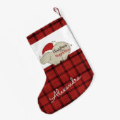 かわいいサンタ・リノ スモールクリスマスストッキング (裏面 (吊り時))