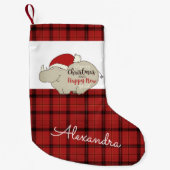 かわいいサンタ・リノ スモールクリスマスストッキング (正面)