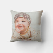 かわいいサンタ&ルドルフ初めてのクリスマスカスタム写真 クッション (裏面)