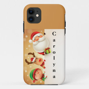 かわいいサンタ,小妖精や小人とトナカイ印刷パーソナライズされた iPhone 11 ケース