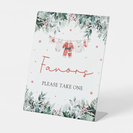 かわいいサンタ 赤ちゃんのクリスマス シャワーフェイバーズ 台座サイン (正面)