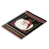 かわいいサンタ 赤と緑のクリスマス 子供の願いリスト ノートブック (左側)