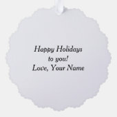 かわいいサンタonローラースケート紙クリスマス オーナメントカード (裏面)