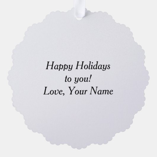 かわいいサンタonローラースケート紙クリスマス オーナメントカード (裏面)