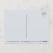 かわいいサンダー&稲妻クラウド ポストカード (裏面)