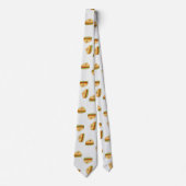 かわいいサンドイッチ食べ物キャラクター柄 ネクタイ (正面)