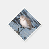 かわいいサンドパイパーが冬の海岸を徘徊 スタンダードカクテルナプキン (角)