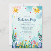 かわいいサンバニーフローラ幼稚園卒業 招待状 (正面)