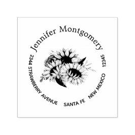 かわいいサンフラワーブーケ新鮮&サマリー セルフインキングスタンプ