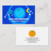 かわいいサンベイビシット眠る地球ムーンナニーサービス 名刺 (正面/裏面)