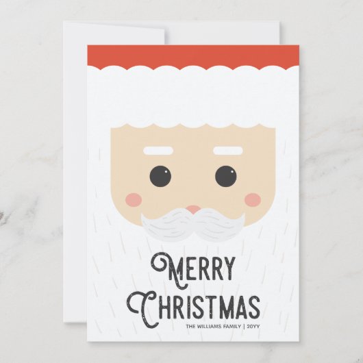 かわいいサンモダンタ顔メリークリスマス シーズンカード (正面)