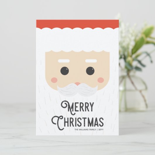 かわいいサンモダンタ顔メリークリスマス シーズンカード (スタンド正面)