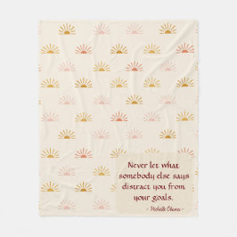 かわいいサンライズデザインとメ感動的ッセージ フリースブランケット