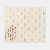 かわいいサンライズデザインとメ感動的ッセージ フリースブランケット (正面(横))