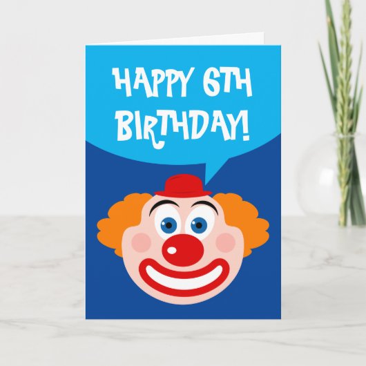 かわいいサーカスのピエロのイラストが描かれたキッズの誕生日カード カード (正面)