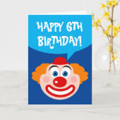 かわいいサーカスのピエロのイラストが描かれたキッズの誕生日カード カード (黄色い花)