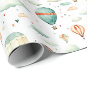 かわいいサーカスエアバルーンハートパターン赤ちゃんシャワー ラッピングペーパー (ロールコーナー)