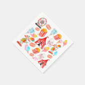 かわいいサーカスカーニバルフェスティバル子供たちパーティー スタンダードカクテルナプキン (角)