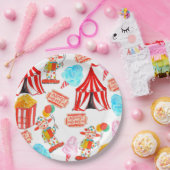 かわいいサーカスカーニバルフェスティバル子供たちパーティー ペーパープレート (パーティー)