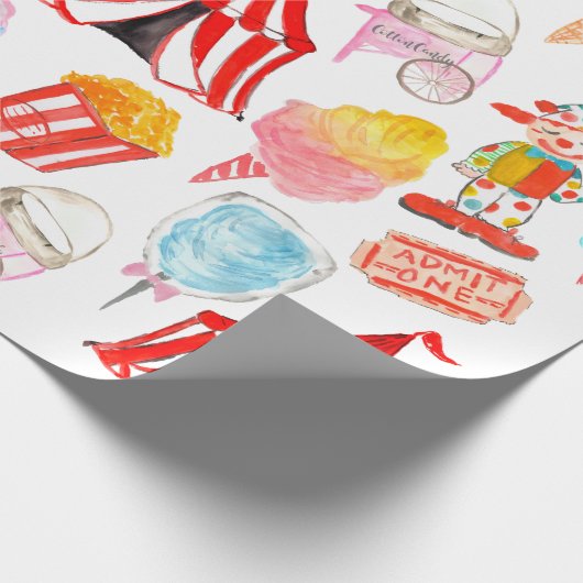 かわいいサーカスカーニバルフェスティバル子供たちパーティー ラッピングペーパー (角)