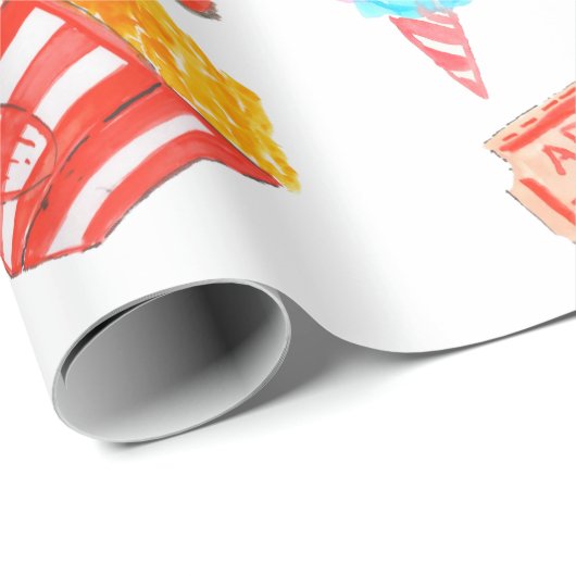 かわいいサーカスカーニバルフェスティバル子供たちパーティー ラッピングペーパー (ロールコーナー)