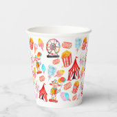 かわいいサーカスカーニバルフェスティバル子供たちパーティー 紙コップ (裏面)