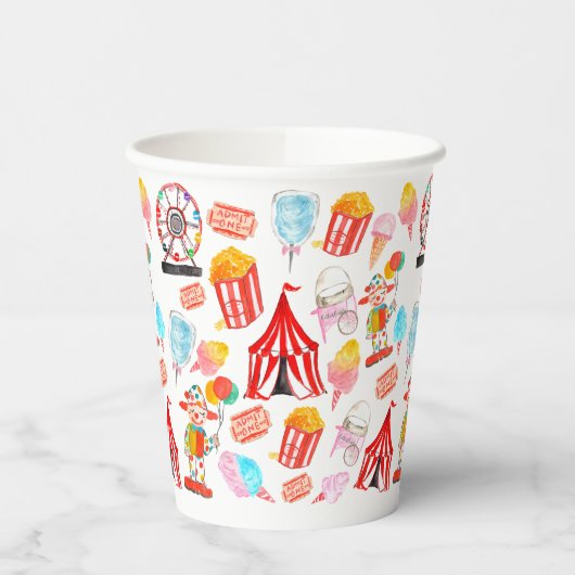 かわいいサーカスカーニバルフェスティバル子供たちパーティー 紙コップ (左)