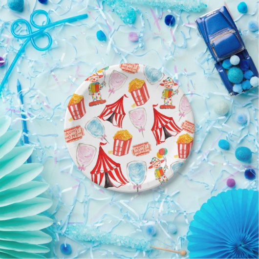 かわいいサーカスカーニバル子供パーティー紙プレート ペーパープレート (パーティー)