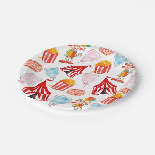 かわいいサーカスカーニバル子供パーティー紙プレート ペーパープレート (アングル)