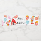 かわいいサーカスカーニバル誕生日ボトルラベル ペットボトルラベル (シングルラベル)