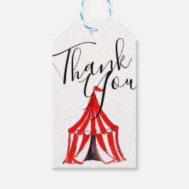 かわいいサーカステントカーニバルキッド感謝していパーティーユーラベル ギフトタグ
