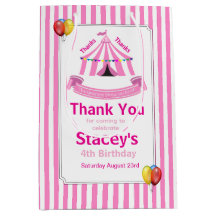 かわいいサーカスバースデーパーティーありがとうピンク