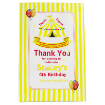 かわいいサーカスバースデーパーティーサンキューイエロー