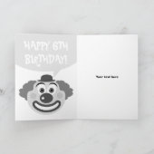 かわいいサーカス付きキッド誕生日カードピエロスケッチ カード (内部)