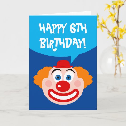 かわいいサーカス付きキッド誕生日カードピエロスケッチ カード (黄色い花)