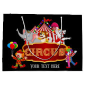 かわいいサーカス愛好家パーティー追加文字 ラージペーパーバッグ (裏面)