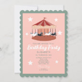 かわいいサーカス カーニバル フェスティバル 誕生日 招待状 (正面)