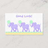 かわいいサーカス ニュートラル ベビーシャワー おむつラッフル エンクロージャーカード (裏面)