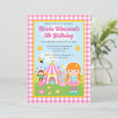 かわいいサーカス 赤毛の女の子トレーナー 子供の誕生日 招待状 (スタンド正面)