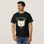 かわいいサージグリーンの猫パパ かわいいキティ Tシャツ (正面フル)