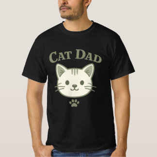 かわいいサージグリーンの猫パパ かわいいキティ Tシャツ