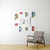 かわいいサービス車の誕生日パーティー歓迎看板 タペストリー (インサイチュ(横))