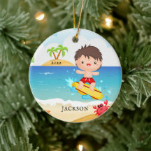 かわいいサーファーボーイのクリスマスパーソナルギフト
