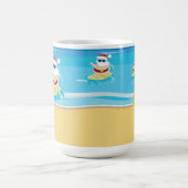 かわいいサーフィンクリスマスサンタクロース コーヒーマグカップ (中央)