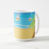 かわいいサーフィンクリスマスサンタクロース コーヒーマグカップ (正面右)