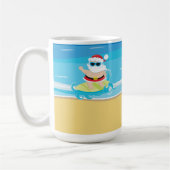 かわいいサーフィンクリスマスサンタクロース コーヒーマグカップ (左)